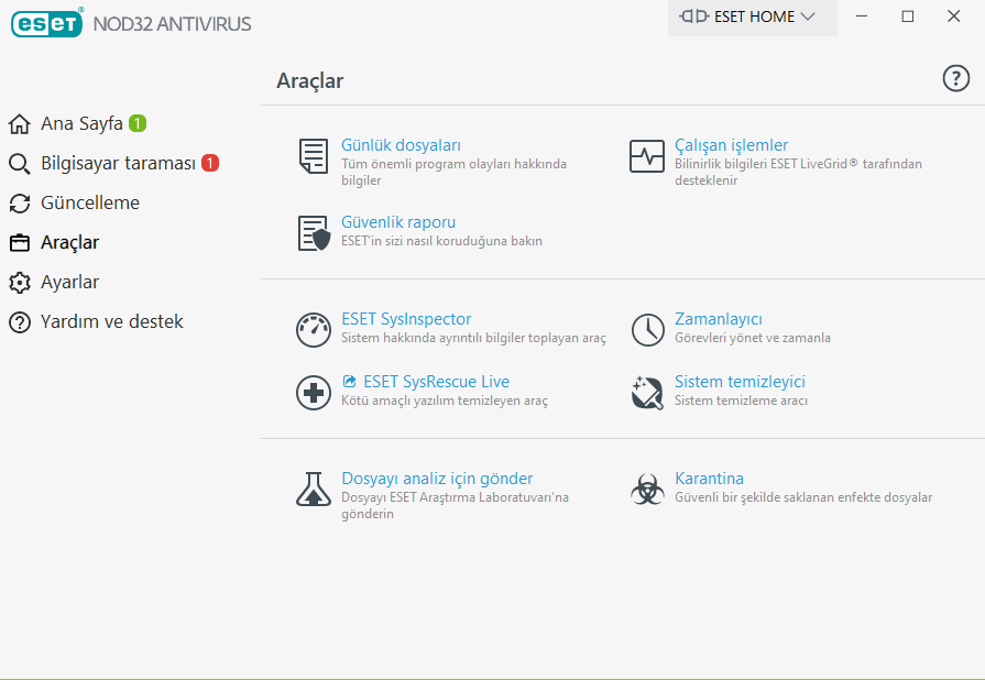 eset-nod-32-antivirüs-kullanım-araçları